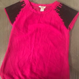 hot pink sequin mesh top💗